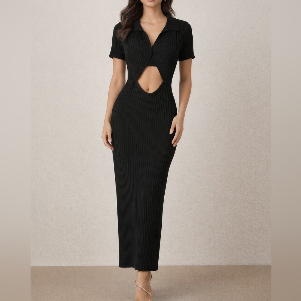 L Space Black Cut-Out Maxi Dress